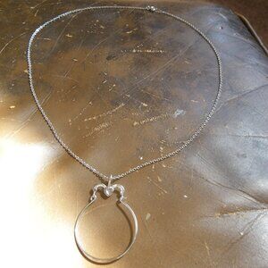 Women's Sterling Silver Necklace w/ Minimalist Statement Pendant